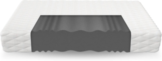 FDM Livia Matratze 180x200 cm Schaumstoffmatratze Härtegrad H3 11 cm Höhe Profilierter Schaum 7-Zonen Hochelastischer HR T25 mit Wellenschnitt Polyester