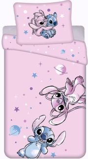 Sarcia. eu Kinderbettwäsche DISNEY Stitch Bettwäsche Rosa, 140x200+70x90 cm Baumwolle
