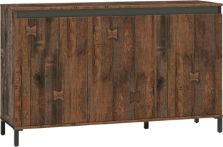 Sideboard >GENIO industrial< in Eiche, Holzwerkstoff - 138x84x40cm (BxHxT)