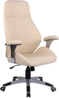 CLP Bürostuhl Layton drehbar und höhenverstellbar,creme Kunstleder