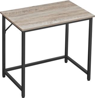 VASAGLE Schreibtisch, Computertisch, schmaler Bürotisch, 80 x 50 x 75 cm, Arbeitszimmer, Homeoffice, Büro, einfacher Aufbau, Stahl, Industrie-Design, Greige-schwarz LWD038B02