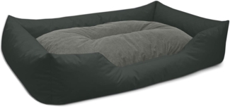 BedDog 'MIMI' Hundebett waschbar, Cordura / Microfaser-Velours grau / anthrazit, (XXXL) ca. 150 x 110 x 28 cm