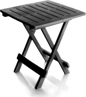 BigDean Klapptisch klein in anthrazit aus Kunststoff LxBxH 45 x 43 x 50 cm – wetterfester Campingtisch - Beistelltisch In- und Outdoor geeignet - kleiner Esstisch Gartentisch Balkontisch – Made in Europe