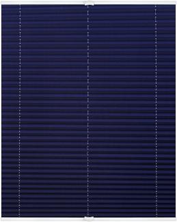 Lichtblick Sonnenschutzsysteme GmbH Plissee Lyon 60 cm x 130 cm (BxL) Blau Tageslicht Crushoptik; einfache Installation mit Klemmträgern; verspannt