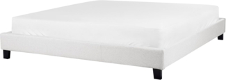 Bett mit Lattenrost ROANNE 180 x 200 cm Stoff Hellgrau