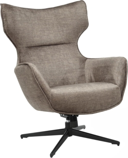 riess-ambiente Ohrensessel VOGUE taupe / schwarz - Samt, Metallbeine, mit Armlehnen, drehbar (Einzelartikel, 1-St), gepolsterter Lesesessel - ideal für Wohnzimmer, Homeoffice & Leseecke