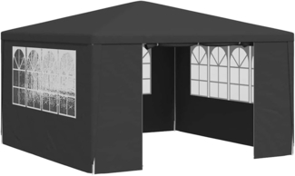 vidaXL Profi Partyzelt mit Seitenwänden UV-beständig Wasserbeständig Pavillon Festzelt Gartenpavillon Gartenzelt Garten Bierzelt 4x4 m Anthrazit 90g/m²