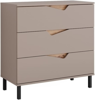 Kommode Marelle Greige/Artisan 80 x 81.2 cm mit 3 Schubladen Vicco