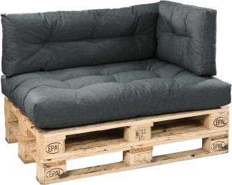 Traumnacht Outdoor Palettenauflage mit Schaumstoffstäbchen gefüllt, Palettenkissen, Palettenpolster Palettenmöbel Palettensofa 3er Set (Sitz+Rücken+Seitenteil), anthrazit