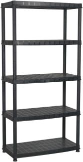 Lagerregal 5-Tier Schwarz 85x40x185 cm Kunststoff