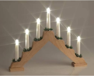 Star-Max LED Weihnachts-Lichterbogen aus Holz, warmweiß, 42x32cm