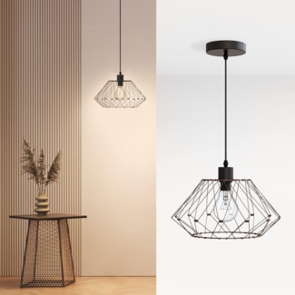 EMKE Pendelleuchte Lydia, E27 Pendellampe Retro 1 flammige Hängelampe Modern, Hängeleuchte Metallschirm Verformbar, Design Deckenleuchter für Esstisch Esstischlampe Wohnzimmerlampe