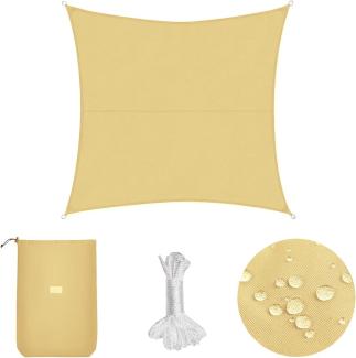 Sekey Sonnensegel Sonnenschutz Stoffe: 160g m² Polyester Imprägniert 95% UV Schutz Sand Quadrat 3x3m