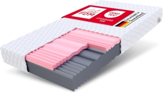 FDM Select MAX Matratze 200x200 cm Kaltschaum Höhe 18 cm Härtegrad H3 und H4 Visco-Schaum Öko-Tex Allergikergeeignet Jersey Bezug Waschbar