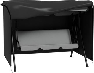 Outsunny Gartenmöbel-Schutzhülle 3 Sitzer, wasserabweisend, winterfest (UV-Beständig Abdeckplane, 1-St, Hollywoodschaukel Abdeckung), Reißfest 600D Oxford Gewebe, 205 x 124 x 164 cm Schwarz