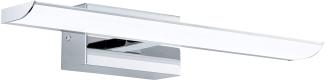 Eglo 94612 LED Spiegelleuchte Wandleuchte TABIANO Stahl chrom, Kunststoff weiss 4000K 2X3,2W L:40,5cm H:7cm