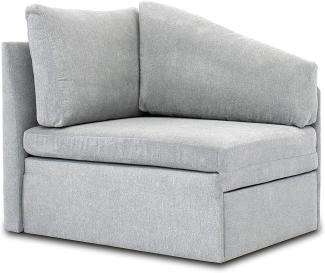 DOMO Collection Delta Sofa, Schlafsofa, Schlafsessel, Gästebett, tiny couch, Ecksessel, hellgrau, 116x81x83 cm