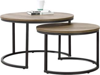 Couchtisch Christchurch 2er Set Holzoptik/Schwarz [en. casa]