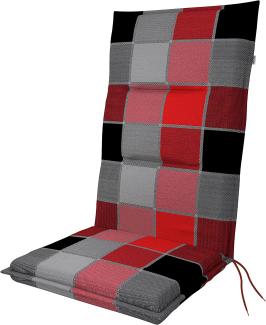 Doppler Hochlehnerauflage Spot ca. 118x48x5 cm karo rot-schwarz