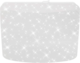 BRILONER Leuchten LED Deckenlampe mit Sternendekor, 1.200 Lumen, 4.000 Kelvin, 12Watt, Weiß, Kunststoff, 12 W, 270 x 270 x 80 mm (LxBxH), 3347-016