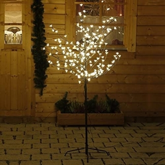 Gartenpirat LED Baum Kirschblütenbaum 150 cm mit LED-Beleuchtung warmweiß Deko für außen