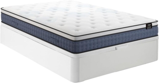 Vente-unique - Bett-Set 140x190 cm - Bettkasten Weiß + Taschenfederkernmatratze 7 Zonen + Memory-Gel - 23 cm - VARNO von YSMÉE