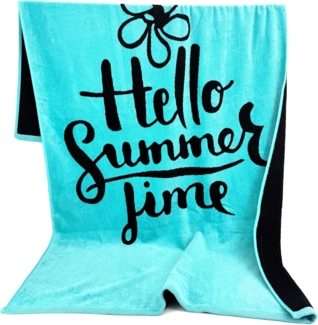 heimtexland Strandtuch Badetuch Handtuch Duschtuch Sommer XL 90x160 cm, Jacquard Velours (Stück, 1-St), weicher Jacquard Velours mit saugstarker Frottier Rückseite