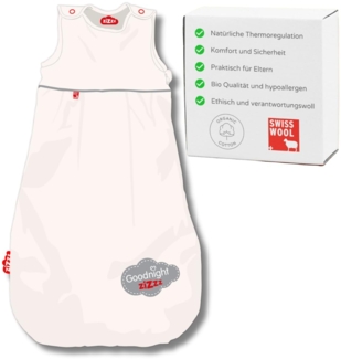 4 Jahreszeiten Kinderschlafsack in 3 Größen & vielen süßen Designs - Atmungsaktiver Schlafsack für einen erholsamen Schlaf mit Zizzz (70cm (0-6 M), Goodnight)