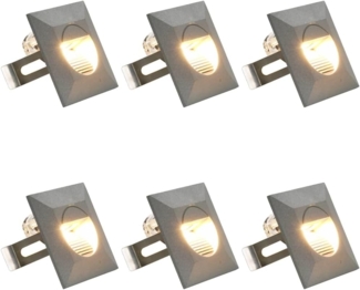 vidaXL Außenwandleuchten 6 Stk. LED 5 W Silbern Quadratisch 45656