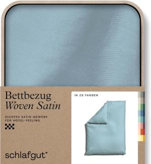 Schlafgut Woven Satin Bettwäsche|Bettbezug einzeln 135x200 - 140x200 cm| blue-light