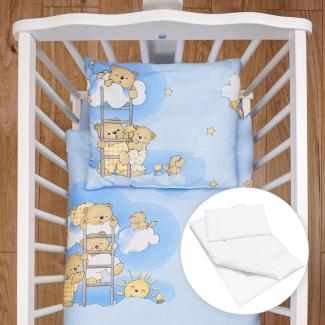 Baby Comfort 4-teiliges Bettwäsche für Kinder 80x70 cm Bettdecke, Kissen, Bettbezug und Kissenbezug (Muster 4)