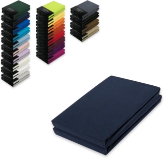 Doppelpack Jersey Spannbettlaken 120 x 200 cm Navyblau
