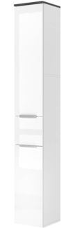 Badschrank Otis Weiß Hochglanz 30 x 190 cm Vicco