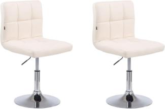 2er Set Lounger Palma V2 Kunstleder, Drehbar, creme