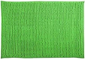 MSV Badteppich Badvorleger Duschvorleger Chenille Hochflor Badematte 40x60 cm – Basil Grün