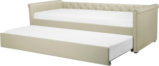Tagesbett LIBOURNE 80 x 200 cm Stoff Beige