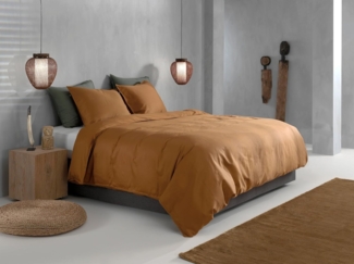 Zo!Home Bettwäsche Satinado 155x220 100% Baumwolle Mako-Satin Cognac Brown