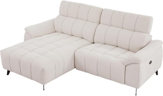 Vente-unique - Eckrelaxsofa elektrisch - Ecke links - Strukturstoff - Beige - CELTIMO