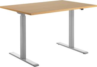 TOPSTAR | Schreibtisch | elektrisch höhenverstellbar | BxT 1200 x 800 mm | Platte Buche-Dekor | Gestell grau