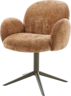 Drehstuhl Nube-Flex mit Armlehnen Chenille Rost Fußkreuz Effektfinish Titan 360° drehbar Wippfunktion Taschenfederkern