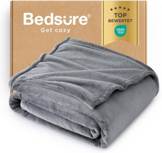 BEDSURE Kuscheldecke Flauschig Decke Fleecedecke - Wohndecke Warm Winter Weich, Sofadecke XL, Decke Couch Blanket, Wohn- & Kuscheldecken 150x200 cm, Sofa überwurfdecke Grau