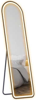 HOMCOM Standspiegel 150 x 40 cm mit LED-Beleuchtung, 3 Lichtfarben, Touch-Schalter, (Wandspiegel, 1-St, Ganzkörperspiegel), für Schlafzimmer, Wohnzimmer, Schwarz