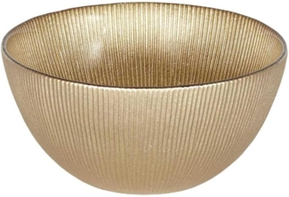 HOME DECO FACTORY, KA6134, Gold Glass Bowl 70 cl, elegant and modern Design, ideal for soups, Salads and appetizers, Durable and Easy to clean, Occasions - Gold