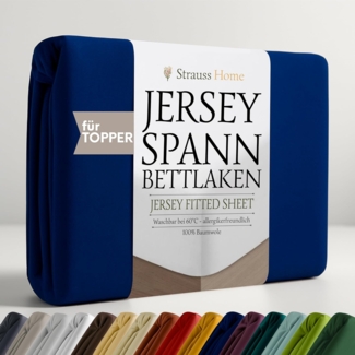 Strauss Home Spannbettlaken Premium Topper Spannbettlaken 150GSM für Matratzen-Topper 10cm Höhe, Gummizug: Rundumgummi, für Topper mit einer Höhe von 10cm, OEKO-TEX zertifiziert