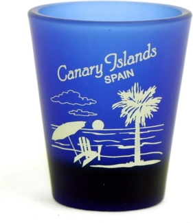 World By Shotglass Schnapsglas Kanarische Inseln Spanien Kobaltblau