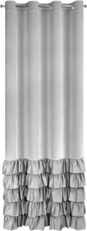 Vorhang DANI mit Rüsche Velours Samtvorhänge silber 140x250 cm Ösen