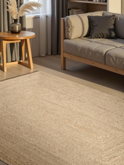 HANSE Home Teppich Sharmila Juteteppich, rechteckig, Höhe: 9 mm, 100% Jutefaser, Natur, Wohnzimmer, Esszimmer, Flur, Boho, Skandi