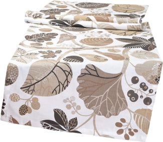 beties Tischläufer Zauberwald (1-tlg, 1 Stück Tischläufer), Tischläufer ca. 40x150 cm Baumwolle Wohn-Dekoration - elfenbein-taupe