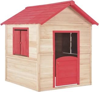 vidaXL 'Kinderspielhaus Tannenholz Rot', 107 x 128 x 128 cm (L x B x H), max. belastbar bis 50 kg, ab 3 Jahren