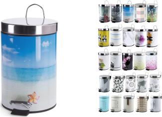 MSV Kosmetikeimer "Paradise" Mülleimer Treteimer Abfalleimer - 3 Liter – mit herausnehmbaren Inneneimer